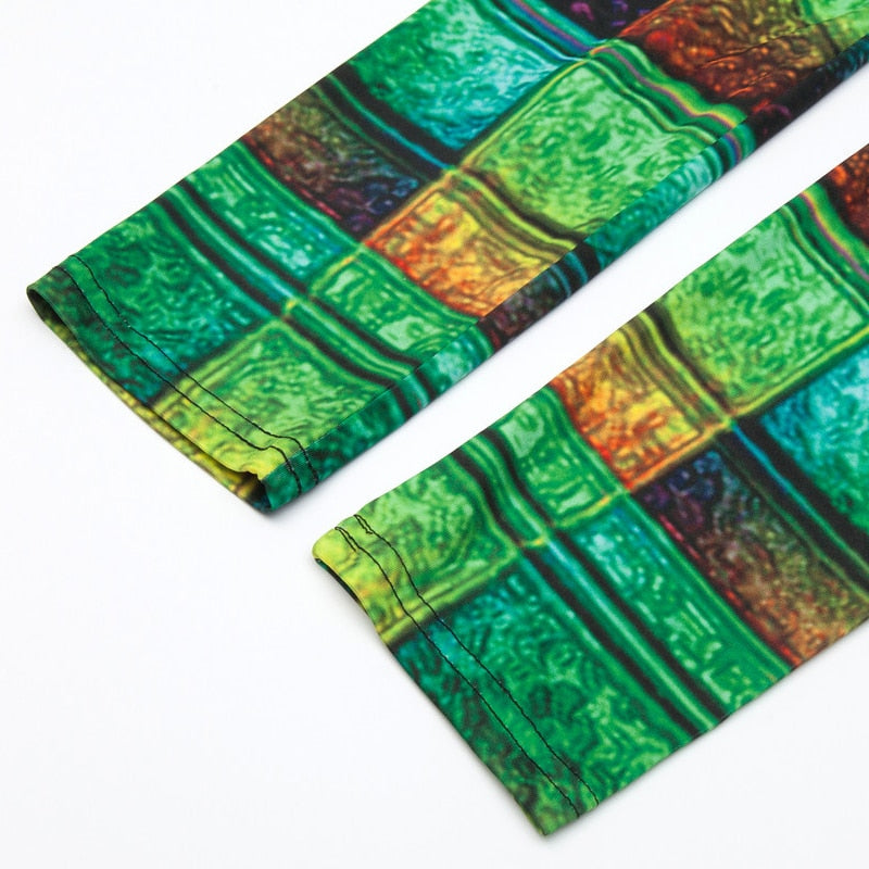 Geometric Boxes Colorful Print Leggings-Legletic