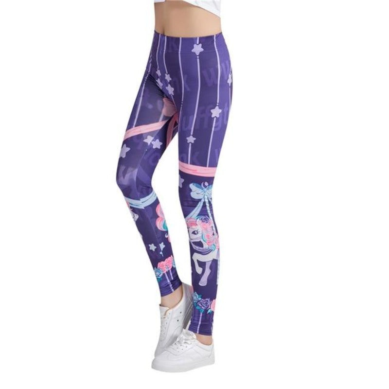 Unicorn Colorful Print Leggings-Legletic