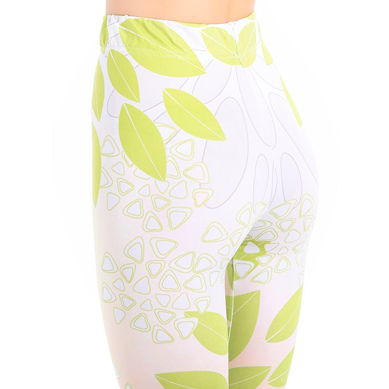 3D Leaves Printed Leggings-Legletic