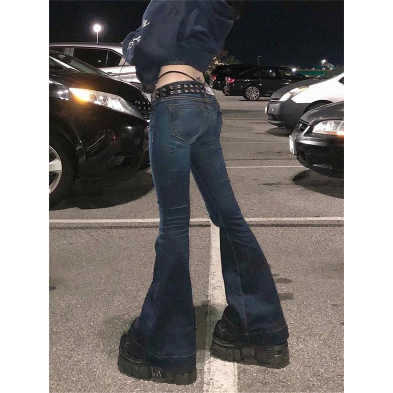 Low Waisted Aesthetic Retro Denim Sweatpants-Legletic