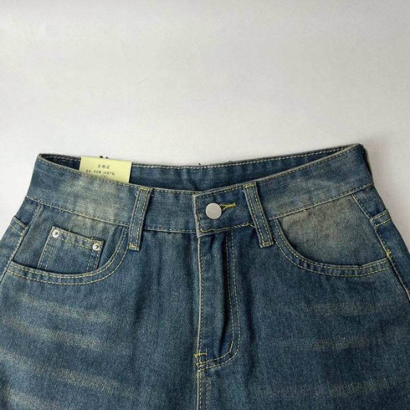 Vintage Wide Leg Loose Cargo Jeans For Women-Legletic