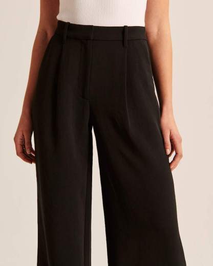 Summer 2025 Icy Tailored Crepe Wide-Leg Pants