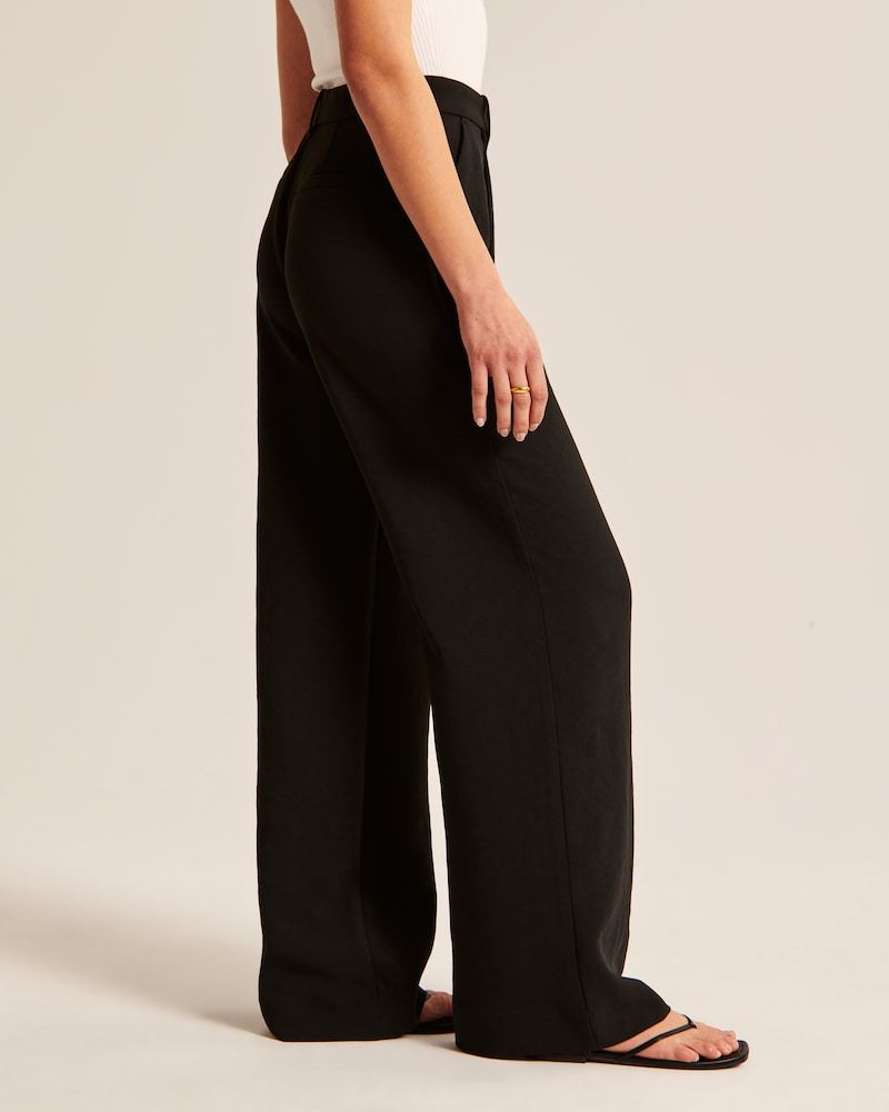 Summer 2025 Icy Tailored Crepe Wide-Leg Pants-Legletic