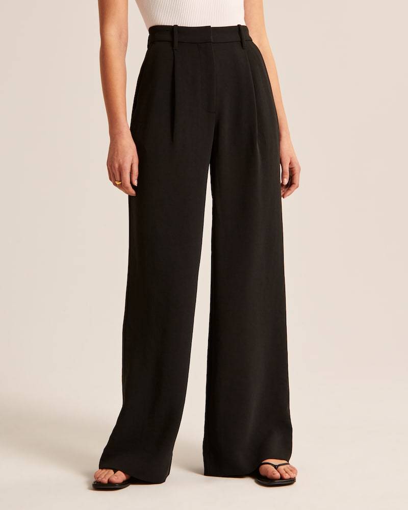 Summer 2025 Icy Tailored Crepe Wide-Leg Pants-Legletic