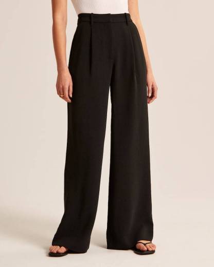 Summer 2025 Icy Tailored Crepe Wide-Leg Pants