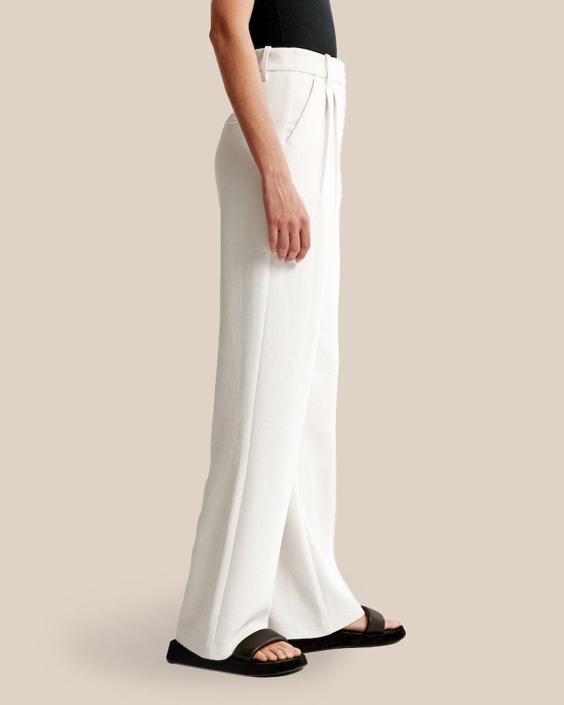 Summer 2025 Icy Tailored Crepe Wide-Leg Pants