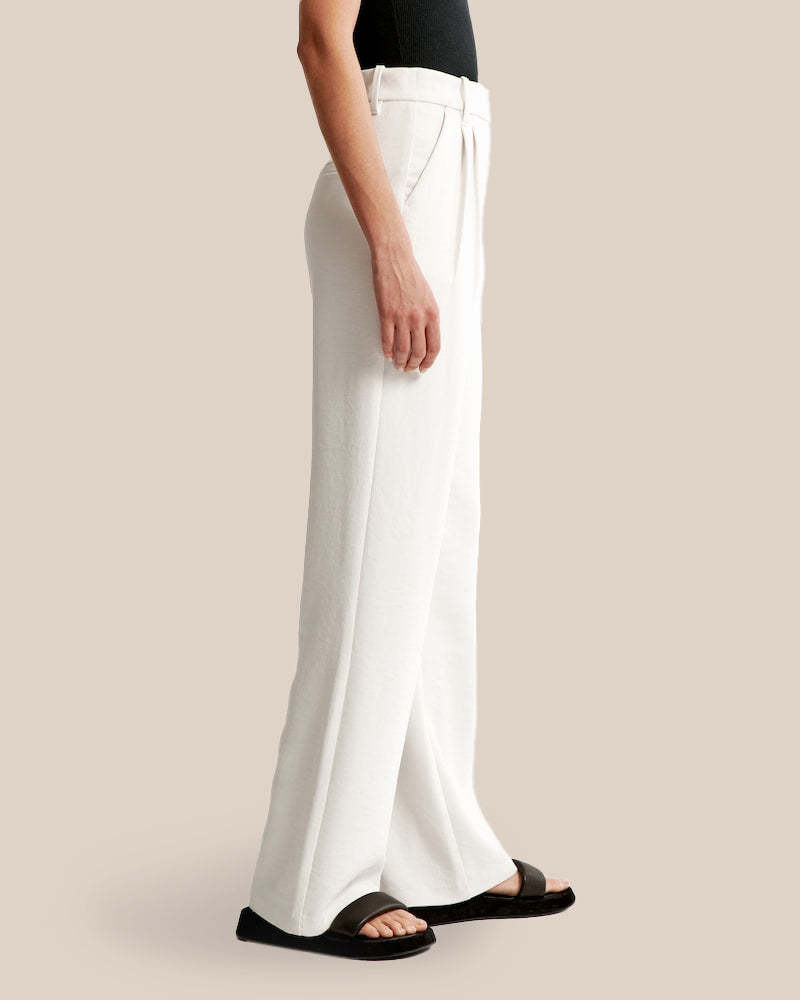 Summer 2025 Icy Tailored Crepe Wide-Leg Pants-Legletic