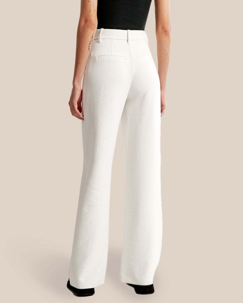 Summer 2025 Icy Tailored Crepe Wide-Leg Pants-Legletic
