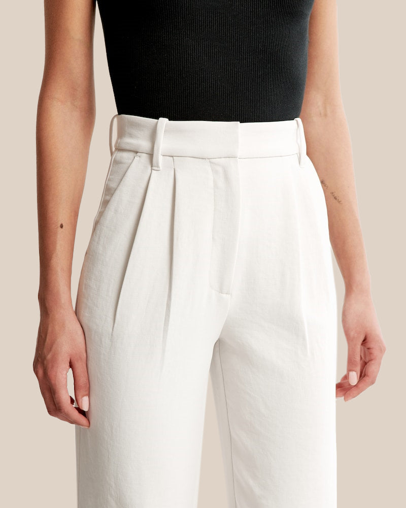 Summer 2025 Icy Tailored Crepe Wide-Leg Pants