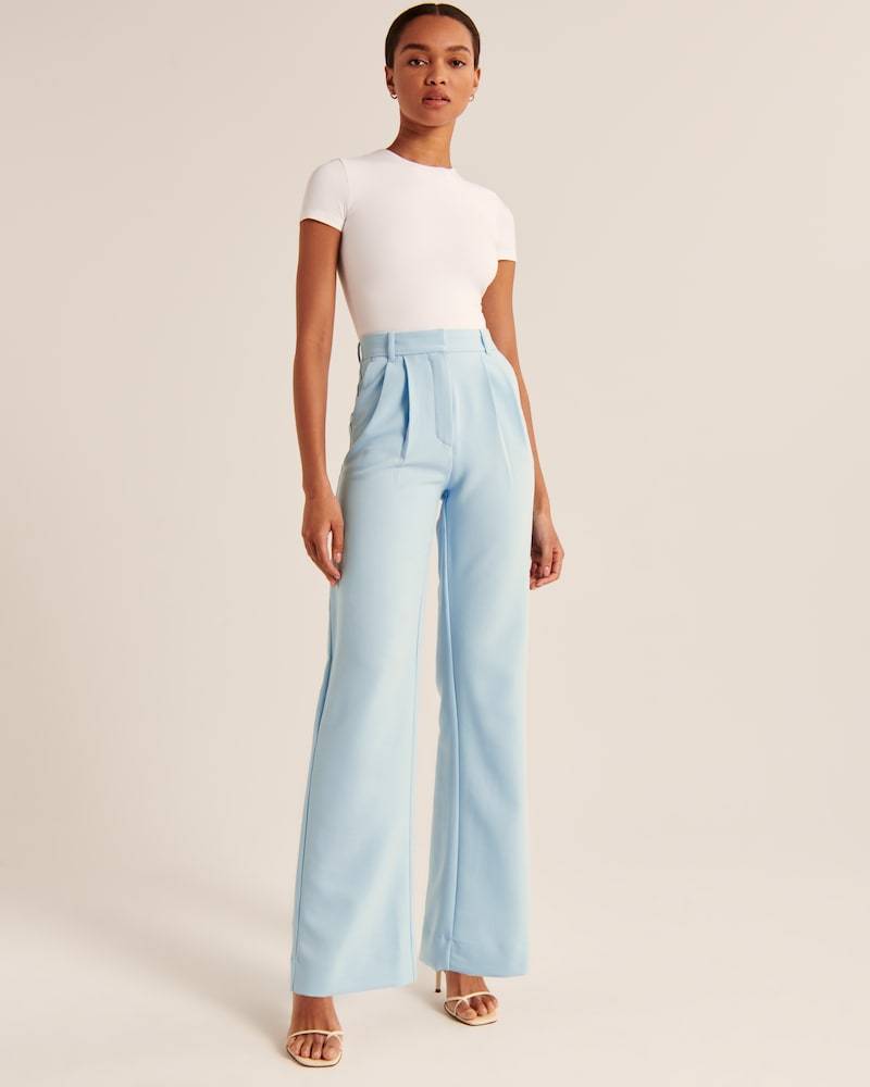 Summer 2025 Icy Tailored Crepe Wide-Leg Pants