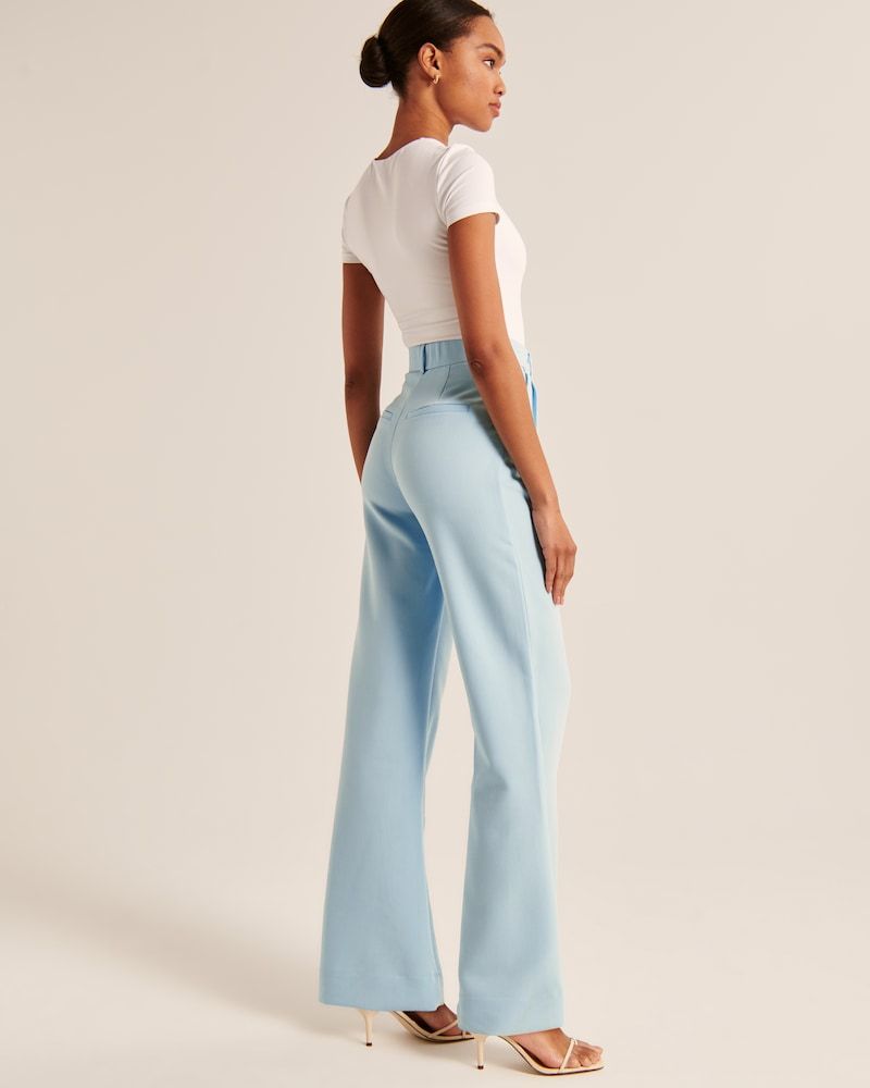 Summer 2025 Icy Tailored Crepe Wide-Leg Pants