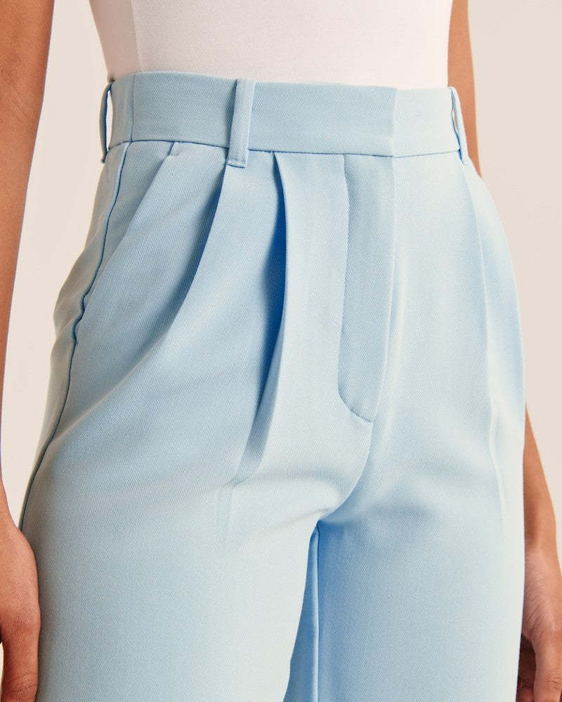 Summer 2025 Icy Tailored Crepe Wide-Leg Pants-Legletic