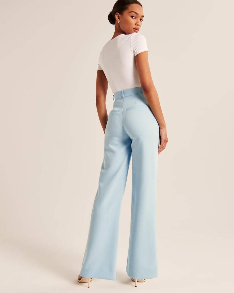 Summer 2025 Icy Tailored Crepe Wide-Leg Pants-Legletic