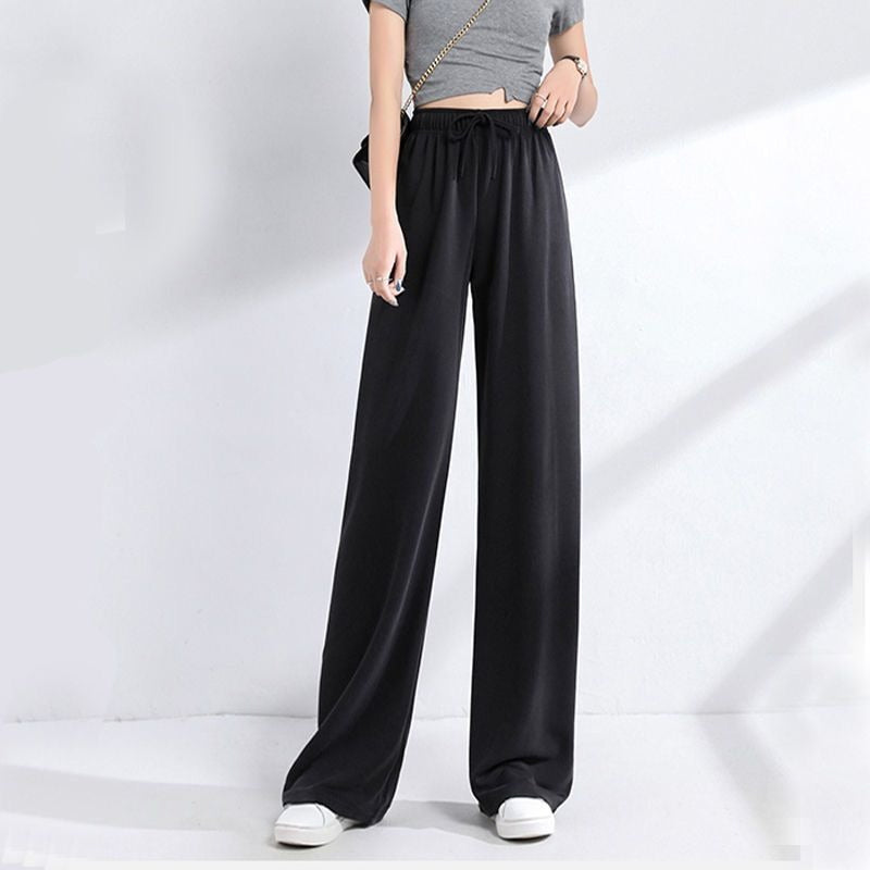 Ice Silk Wide Leg Trousers For Women-Legletic