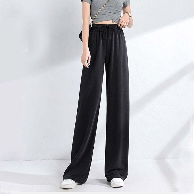 Ice Silk Wide Leg Trousers For Women-Legletic