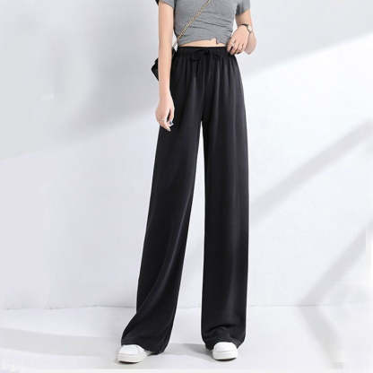 Ice Silk Wide Leg Trousers For Women-Legletic