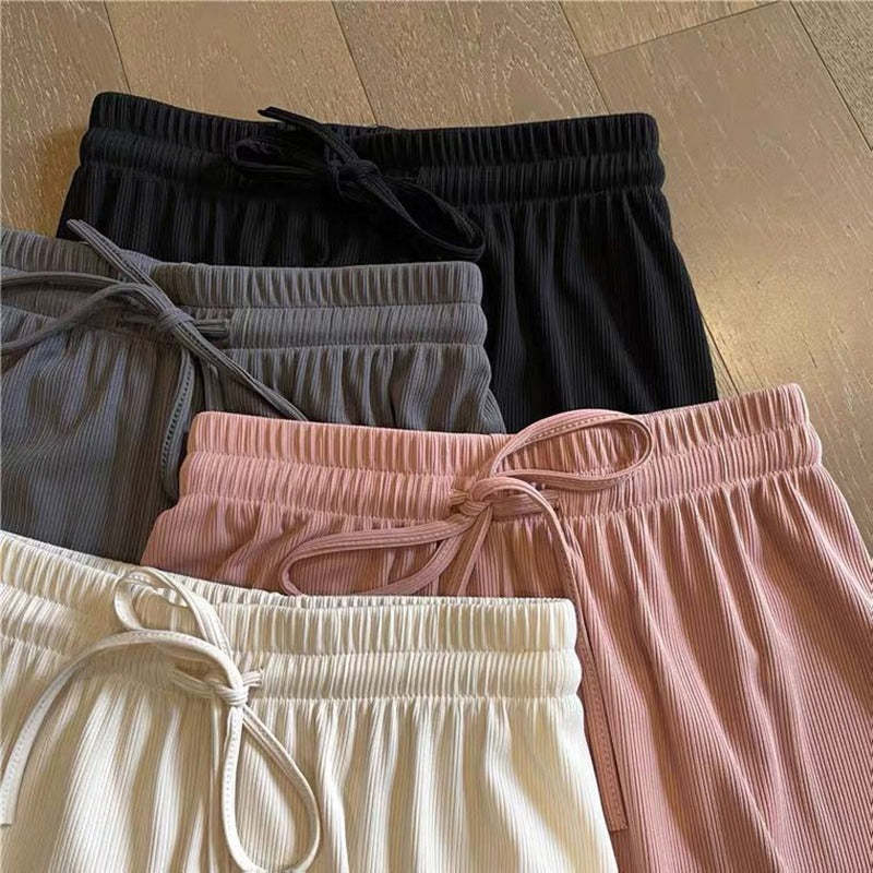 Ice Silk Wide Leg Trousers For Women-Legletic