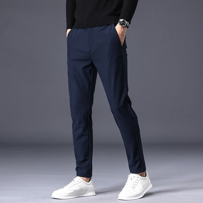 Men's Stretchable Slim Fit Elastic Waist Casual Pants-Legletic
