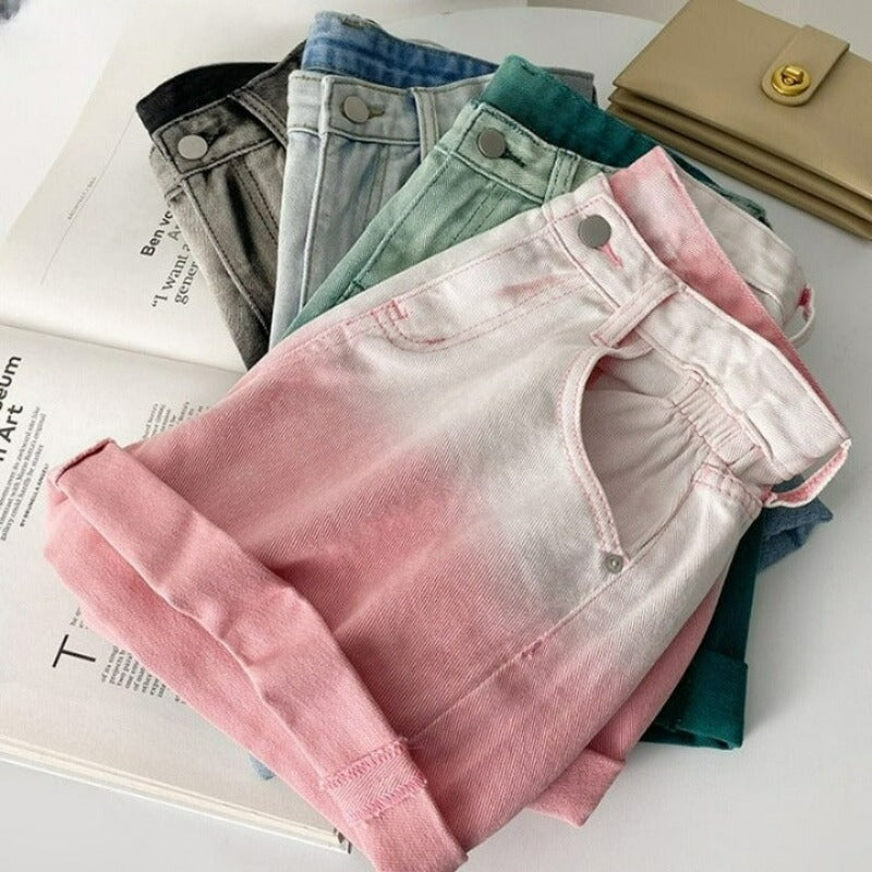 Gradient Denim Shorts For Women-Legletic