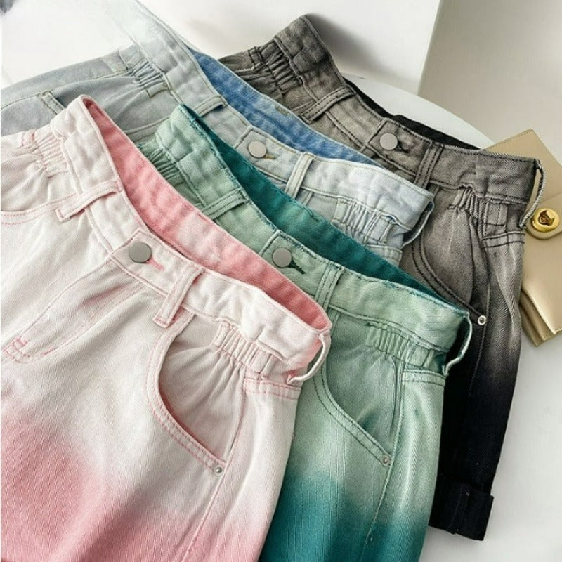 Gradient Denim Shorts For Women-Legletic