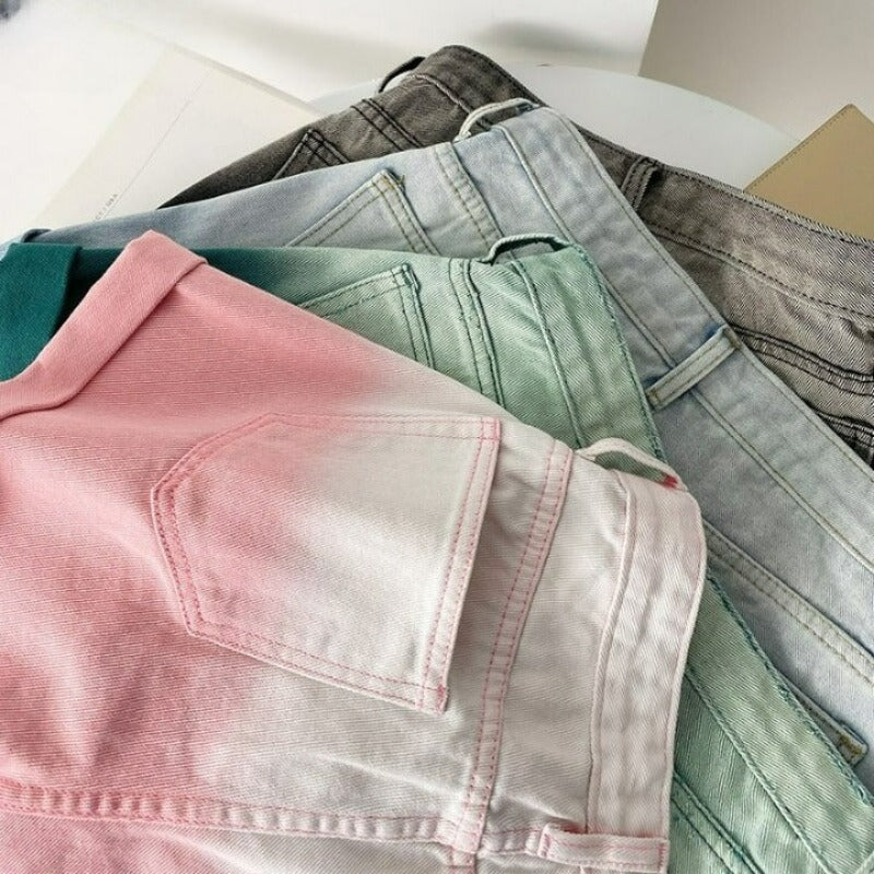 Gradient Denim Shorts For Women-Legletic