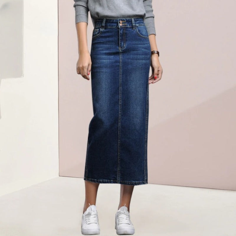 Women's Denim Long Jeans Skirts - High-Quality, Long Length, Comfortable Fit-Legletic