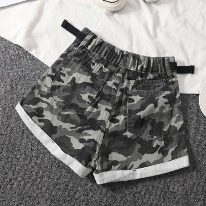 Camouflage Denim Shorts For Women-Legletic