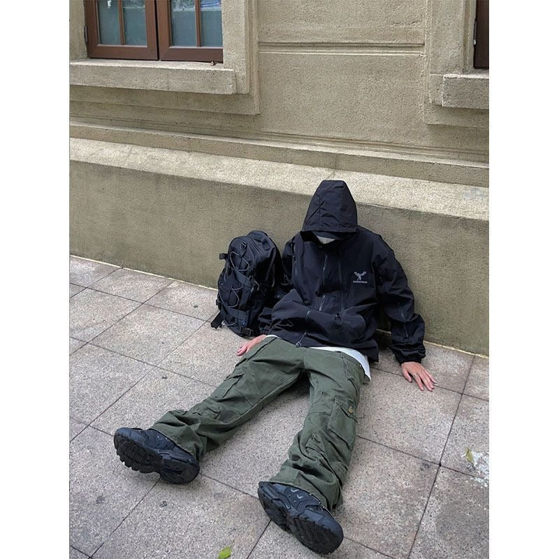 Men's Multi-Pocket Overalls Loose Casual Trousers-Legletic