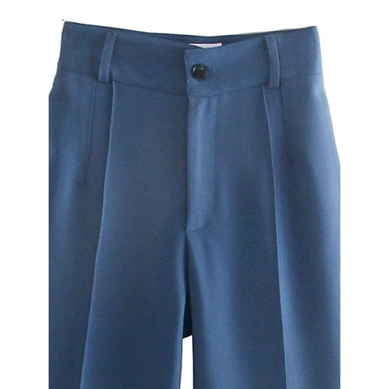 Women Office Wear High Waist Straight Pants-Legletic