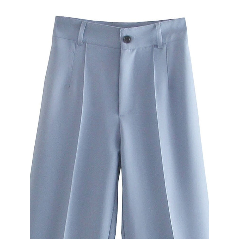 Women Office Wear High Waist Straight Pants-Legletic