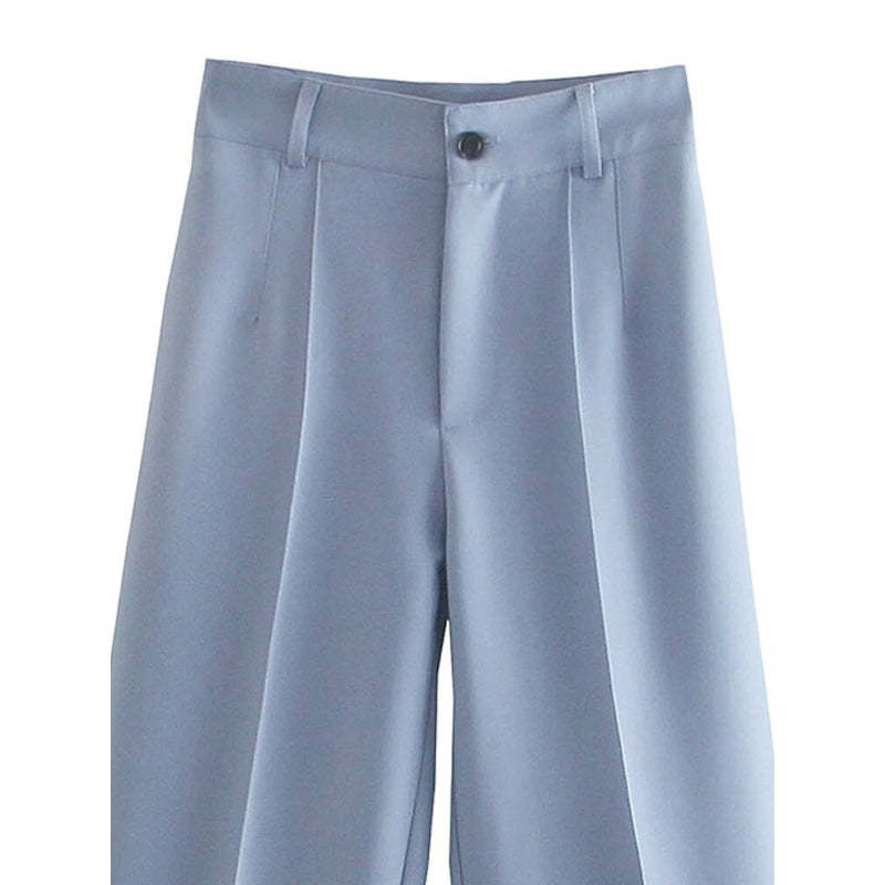 Women Office Wear High Waist Straight Pants-Legletic