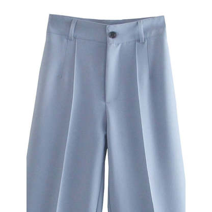 Women Office Wear High Waist Straight Pants-Legletic