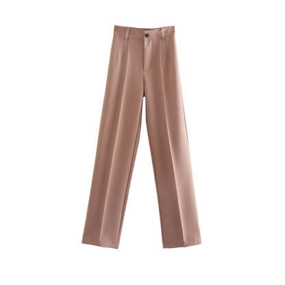 Women Office Wear High Waist Straight Pants-Legletic