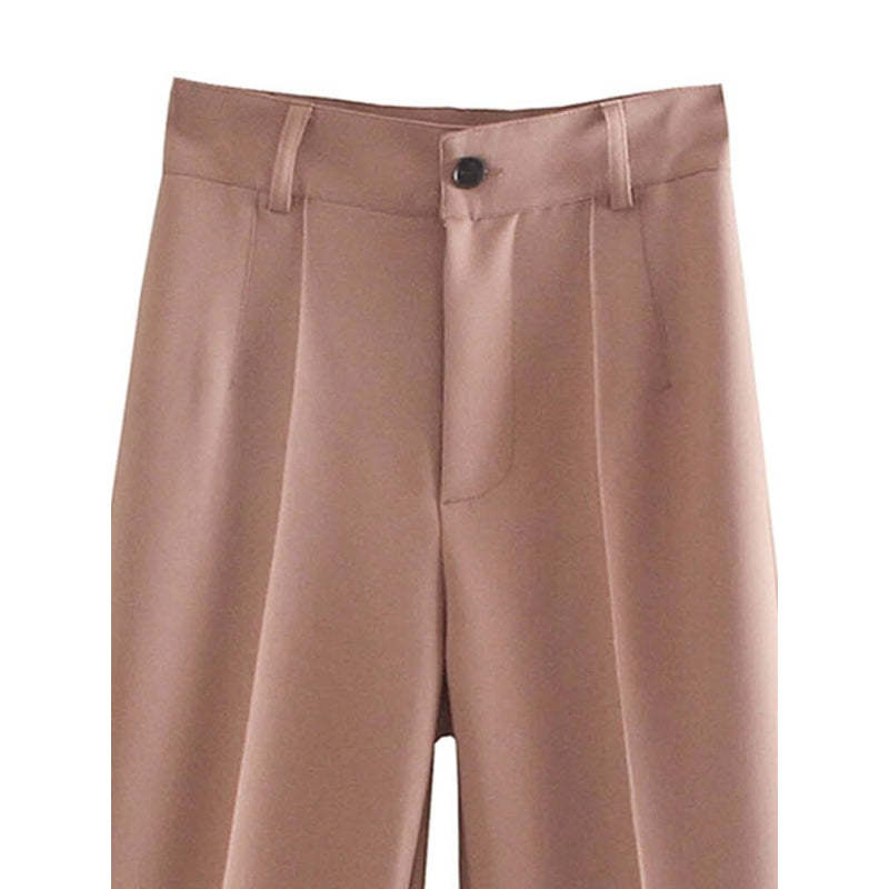 Women Office Wear High Waist Straight Pants-Legletic