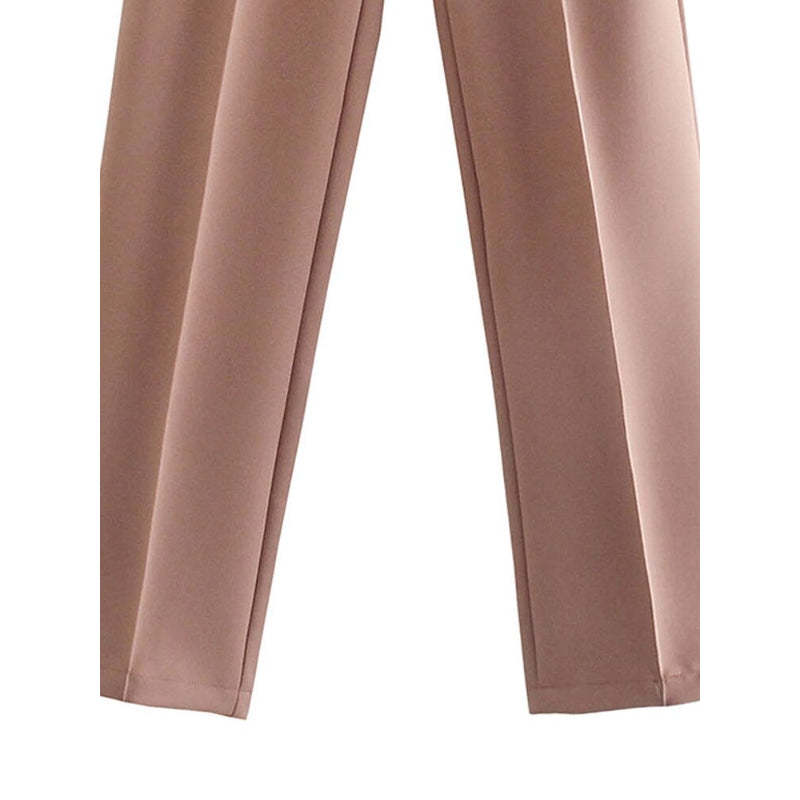 Women Office Wear High Waist Straight Pants-Legletic