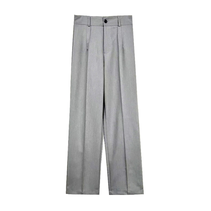 Women Office Wear High Waist Straight Pants-Legletic
