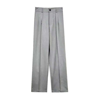 Women Office Wear High Waist Straight Pants-Legletic