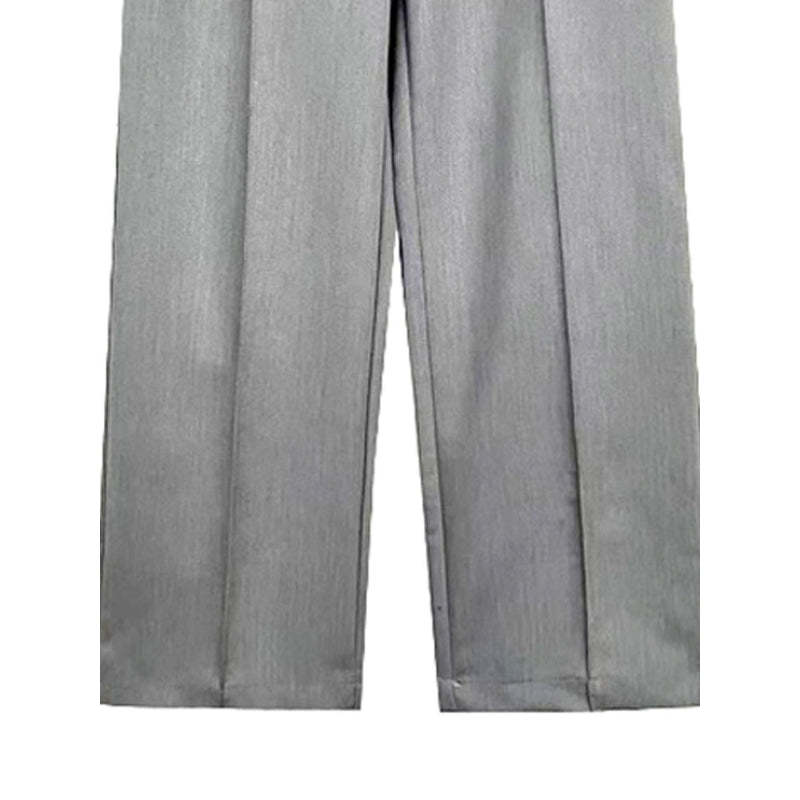 Women Office Wear High Waist Straight Pants-Legletic