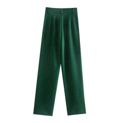 Women Office Wear High Waist Straight Pants-Legletic