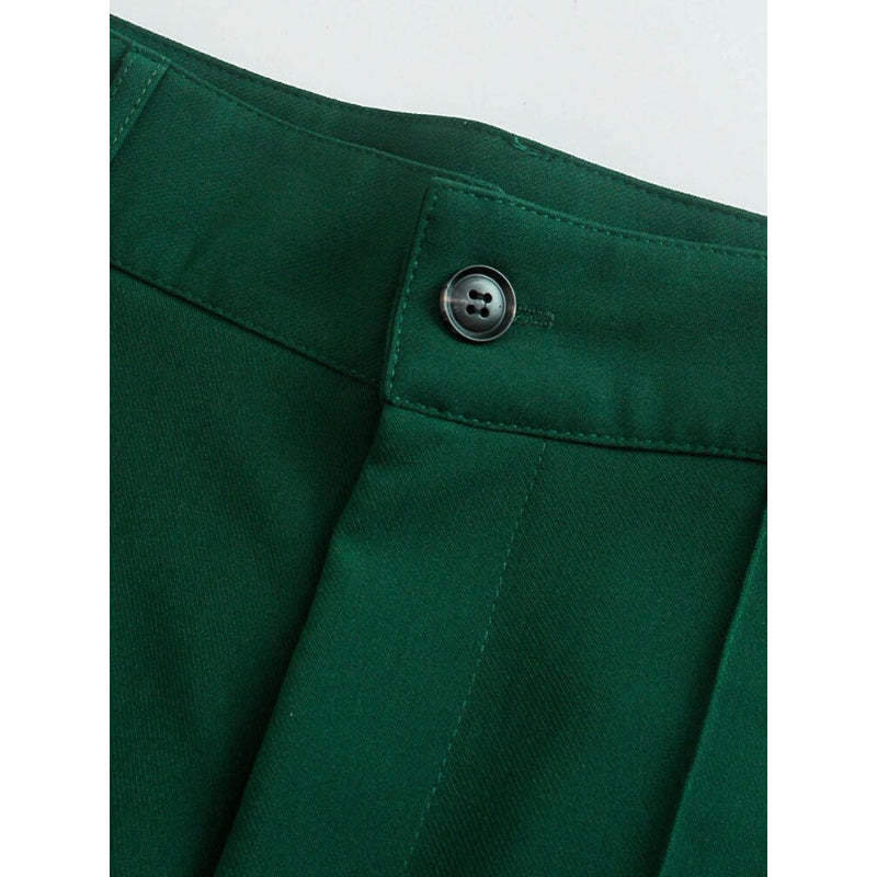 Women Office Wear High Waist Straight Pants-Legletic