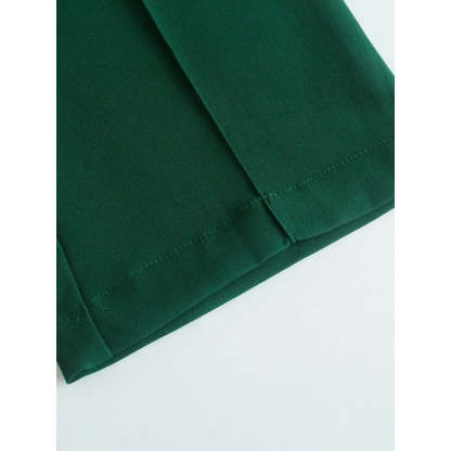 Women Office Wear High Waist Straight Pants-Legletic