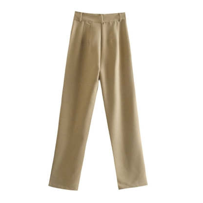 Women Office Wear High Waist Straight Pants-Legletic