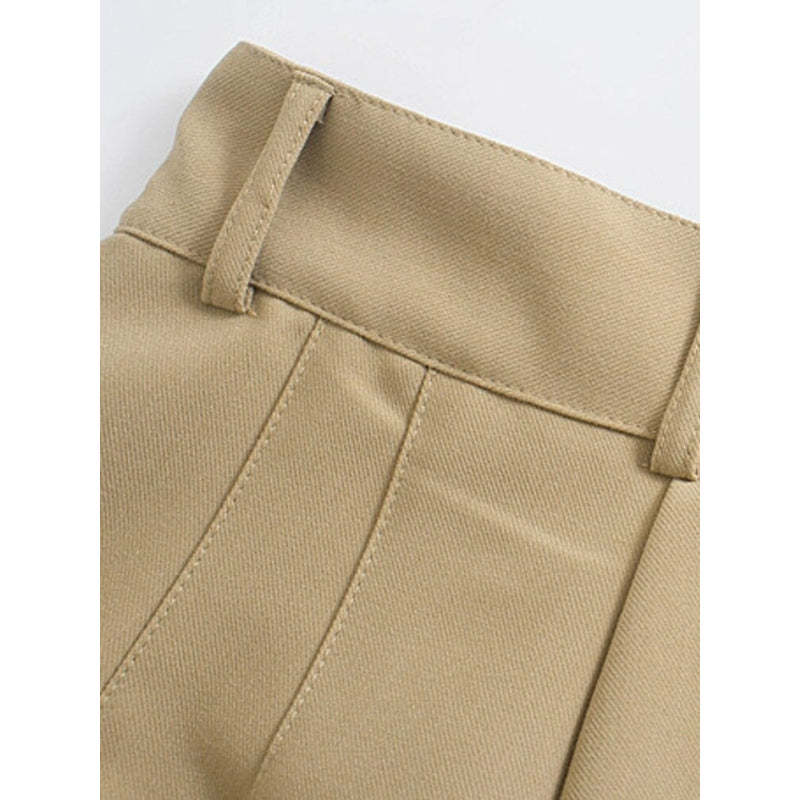 Women Office Wear High Waist Straight Pants-Legletic