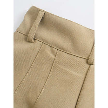 Women Office Wear High Waist Straight Pants-Legletic