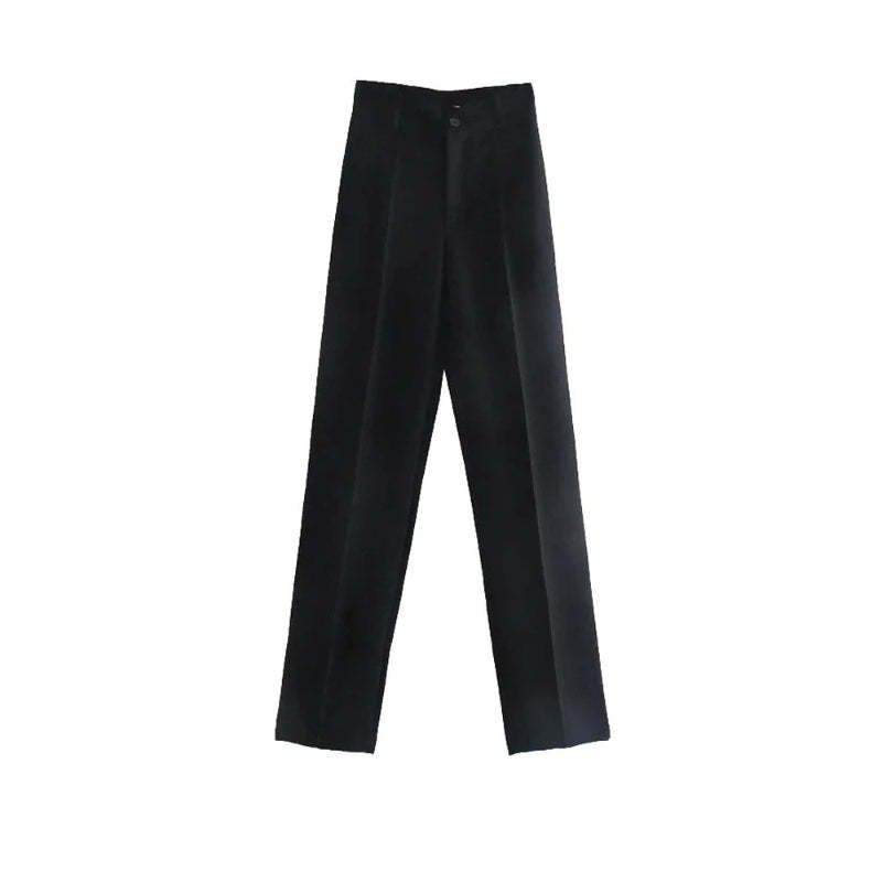 Women Office Wear High Waist Straight Pants-Legletic