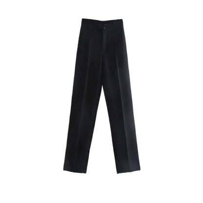 Women Office Wear High Waist Straight Pants-Legletic