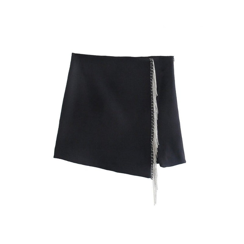 Vintage High Waist Side Zipper Mini Skirt-Legletic