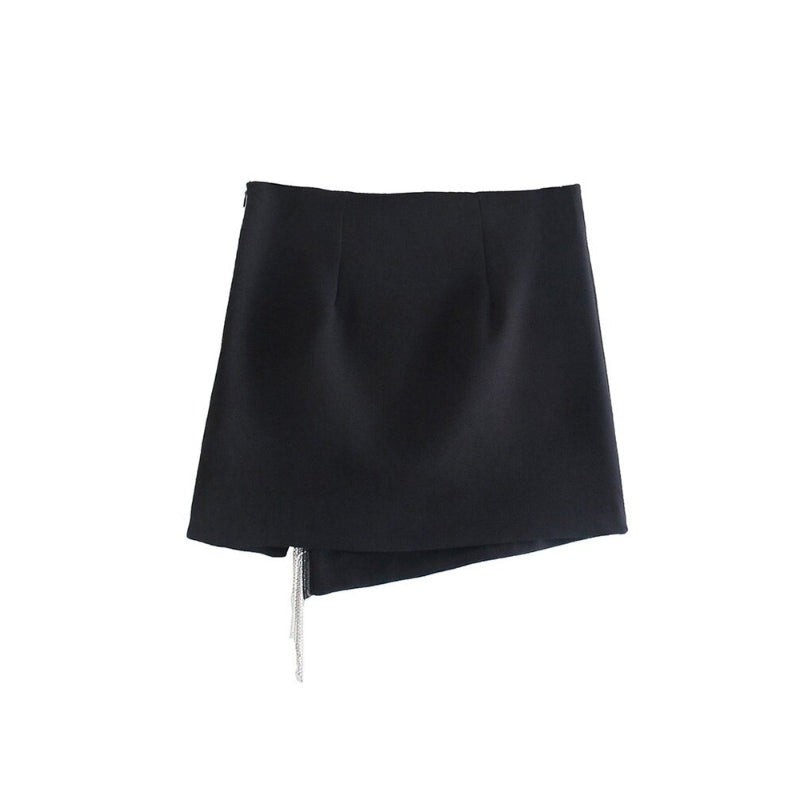 Vintage High Waist Side Zipper Mini Skirt-Legletic