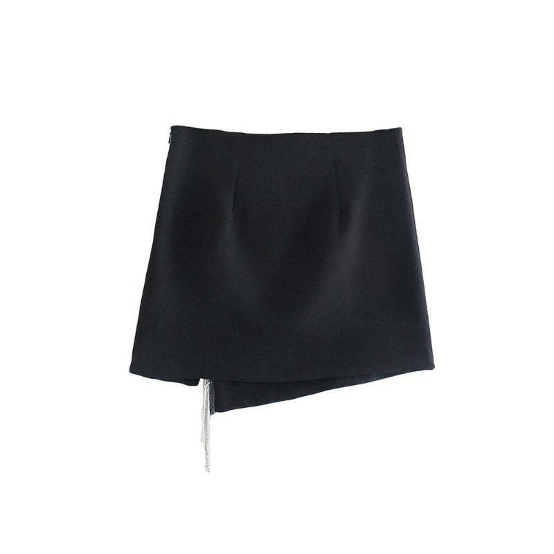 Vintage High Waist Side Zipper Mini Skirt-Legletic