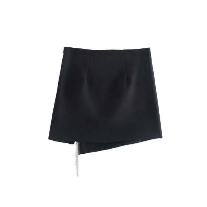 Vintage High Waist Side Zipper Mini Skirt-Legletic